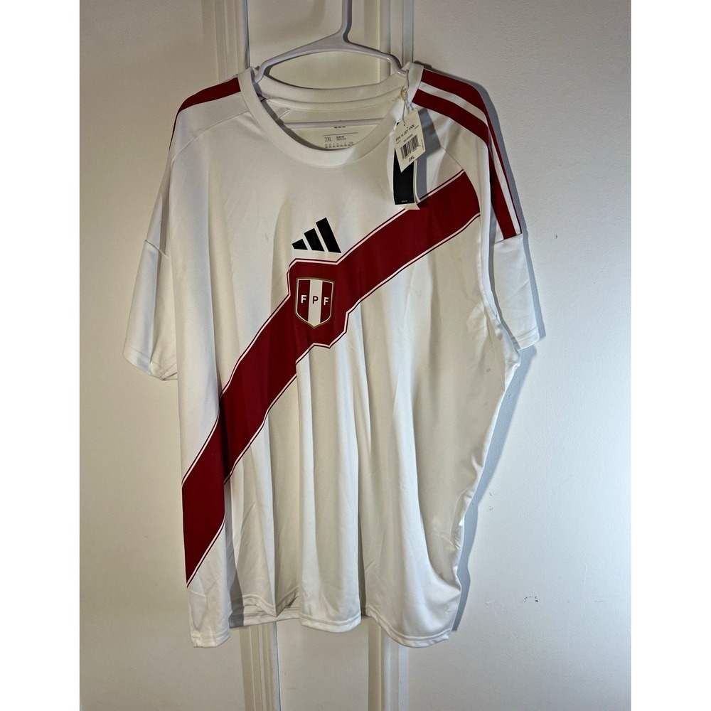 adidas Peru 2026 Home Fan Jersey Mens 2XL White Red JZ8899 NWT Soccer FPF